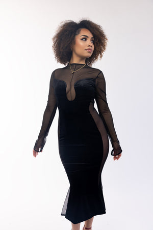 Lilly Velvet Sexy Dress - Mintii