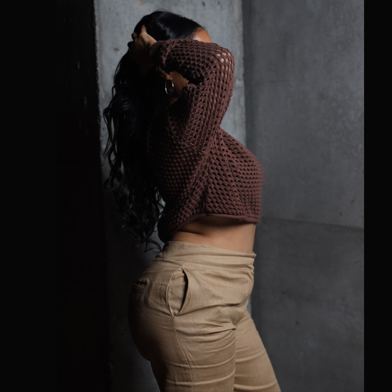Brook Brown Knit Top