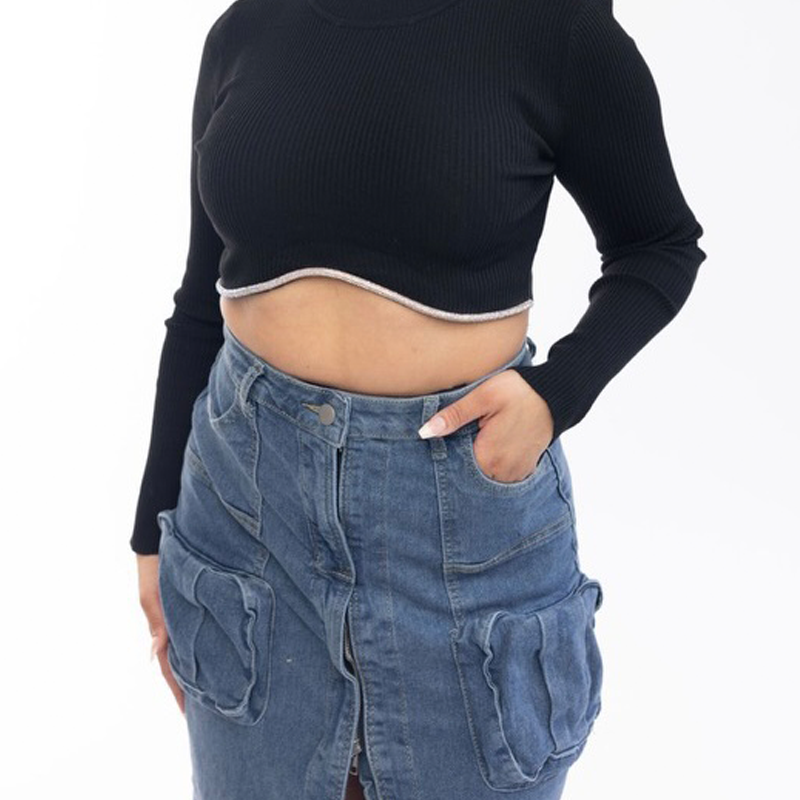 Cargo Denim Skirt