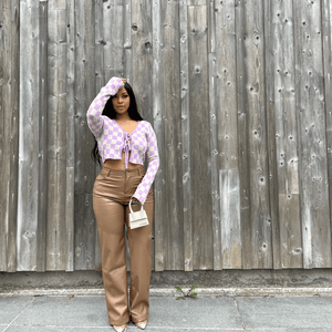 Bibii Checker Box Crop Top - Mintii