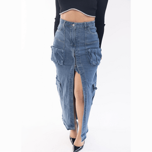 Cargo Denim Skirt - Mintii