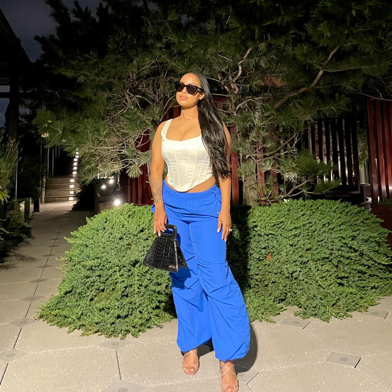 Blue Windbreaker Cargo Pants