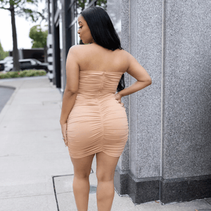 Norma Ruched Short Dress - Mintii