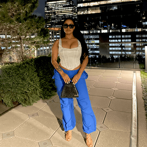 Blue Windbreaker Cargo Pants - Mintii