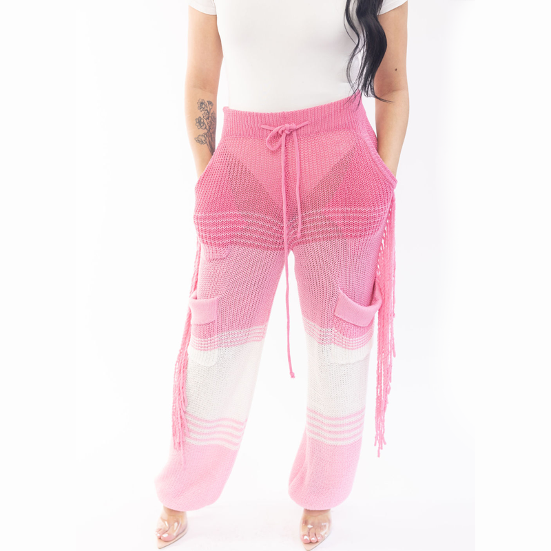 Pink Knit Ombre Pants