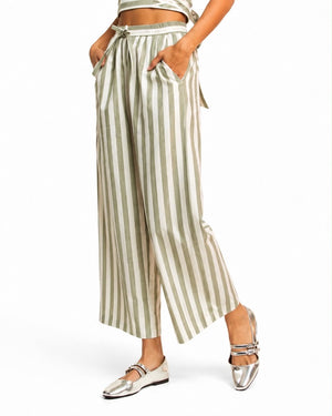 Green and White Stripe Set - Mintii