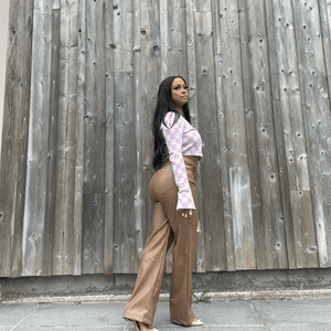 Caramel Leather Pants - Mintii