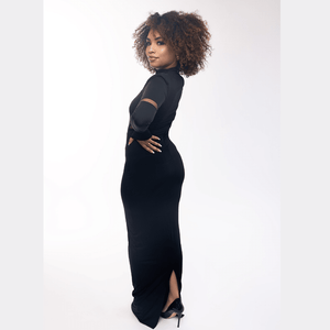 Lovely Black Sleek Dress - Mintii