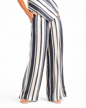 White and Navy Stipe Set - Mintii