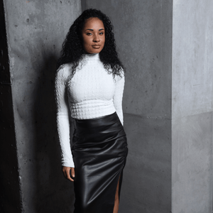 Textured long sleeve white top - Mintii