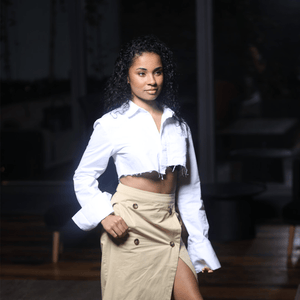 Khaki Button Skirt - Mintii