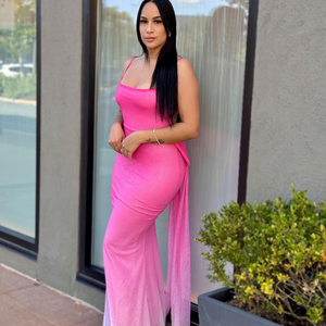 Pixy Pink Open Back Dress - Mintii