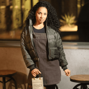 Amy bomber Green Jacket - Mintii