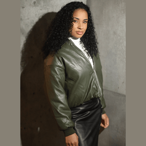 Amy bomber Green Jacket - Mintii
