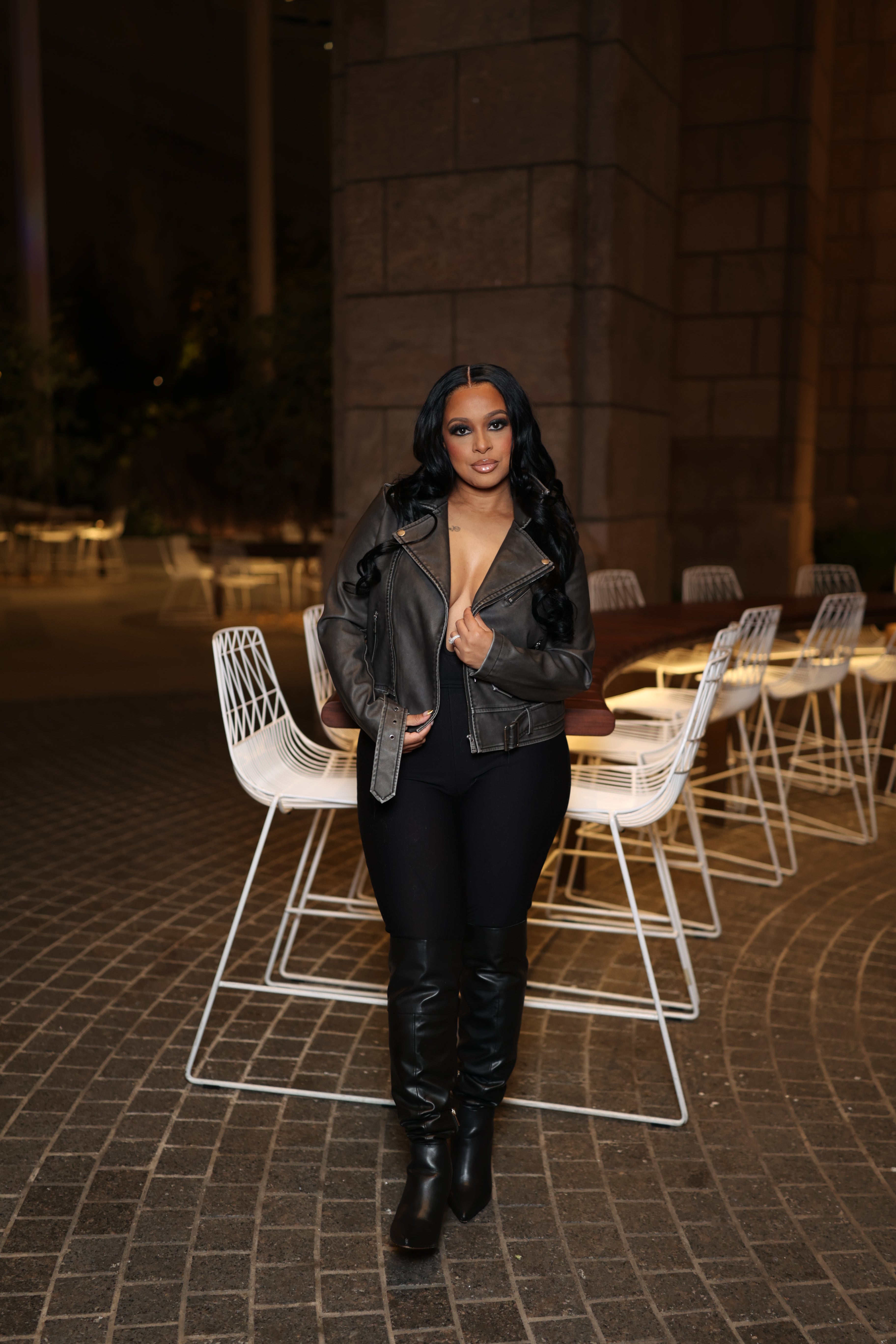 Grey Biker Leather Jacket