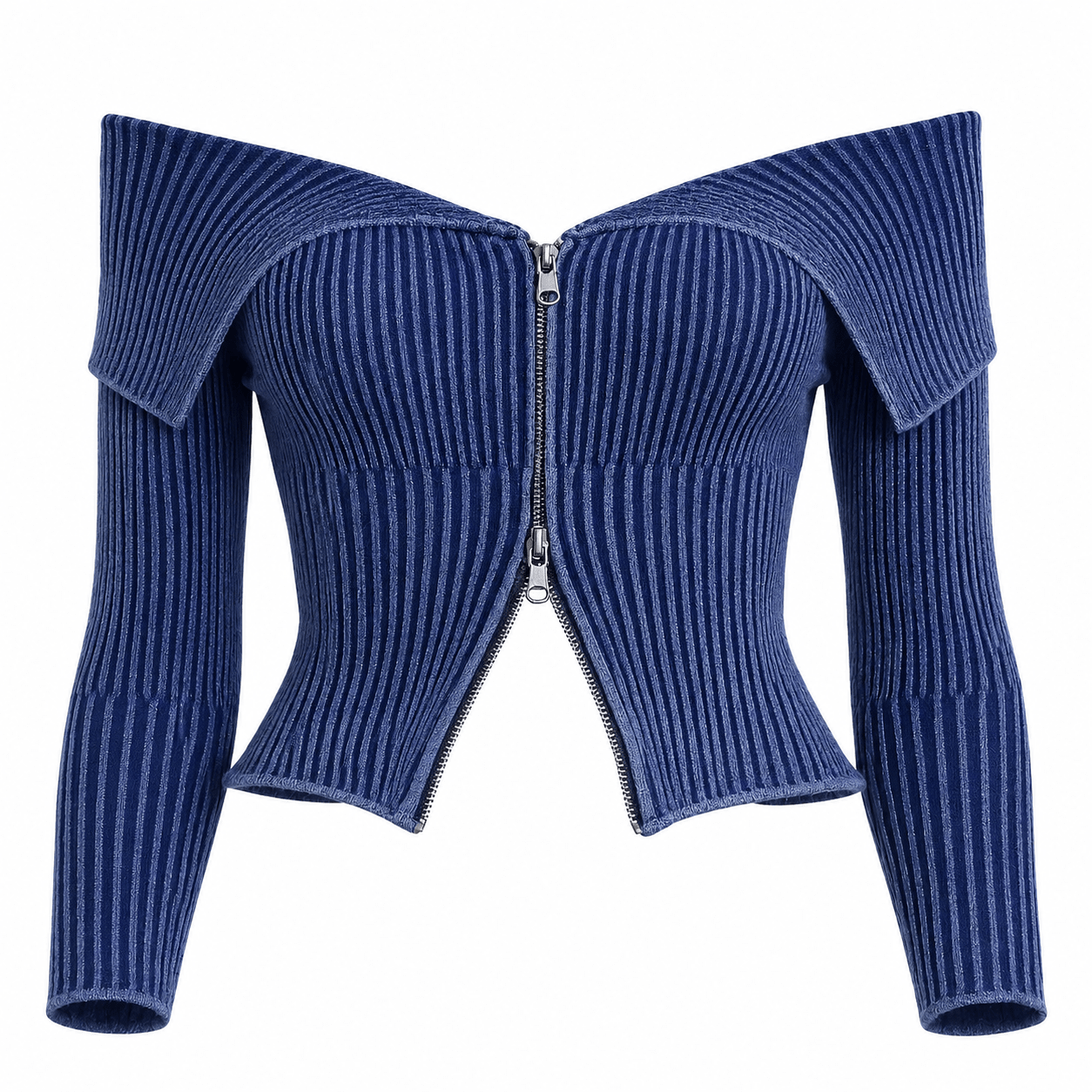 Blue Over Shoulder Zip Top - Mintii