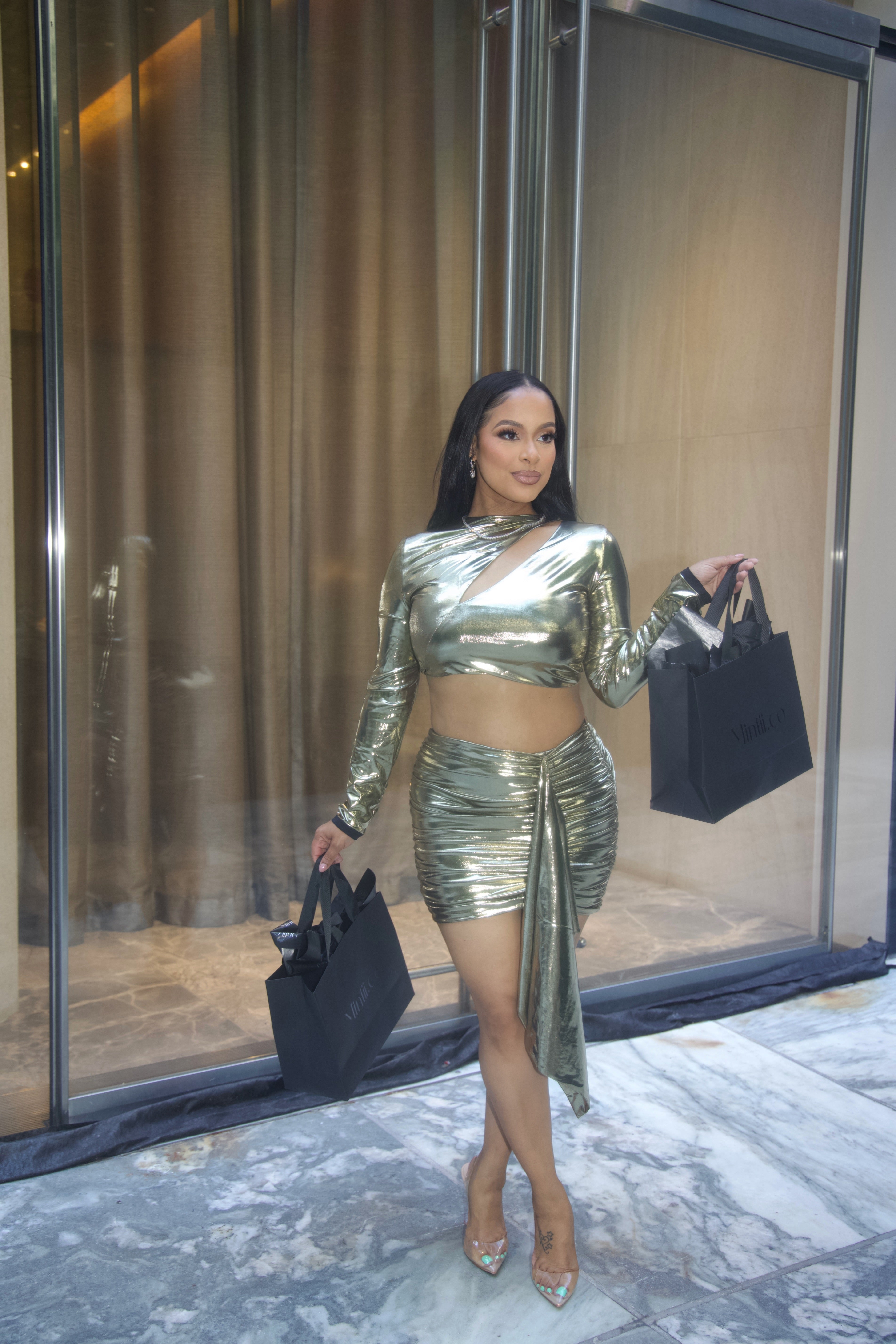 Gold Metallic Cut Out Set Large / Adults / Female Gold Metallic Cut Out Set Large / Adults / Female