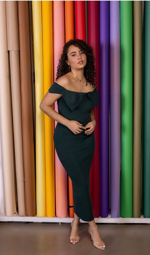 Green Bow Mindi Dress - Mintii