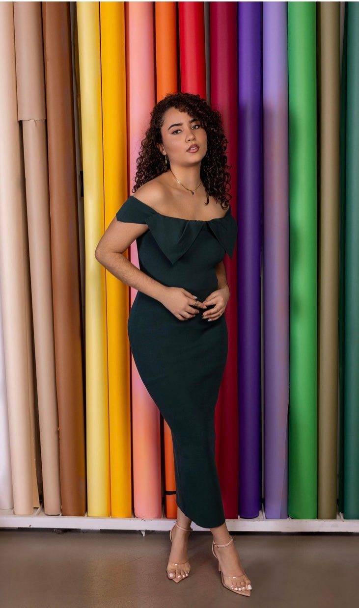 Green Bow Mindi Dress - Mintii