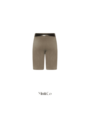 Double Belted Woven Shorts - Mintii