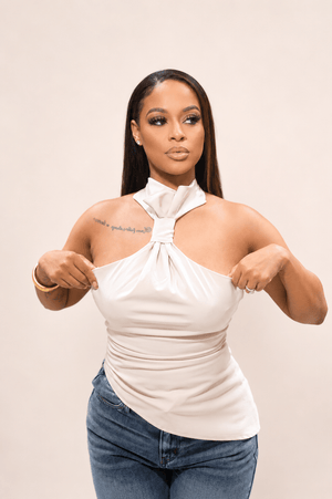 Kelly Beige Halter Top - Mintii