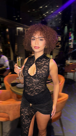 Revenge Black Lace Dress - Mintii