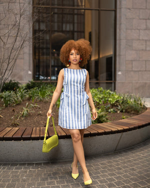 Sky Boat Striped Mini Dress - Mintii