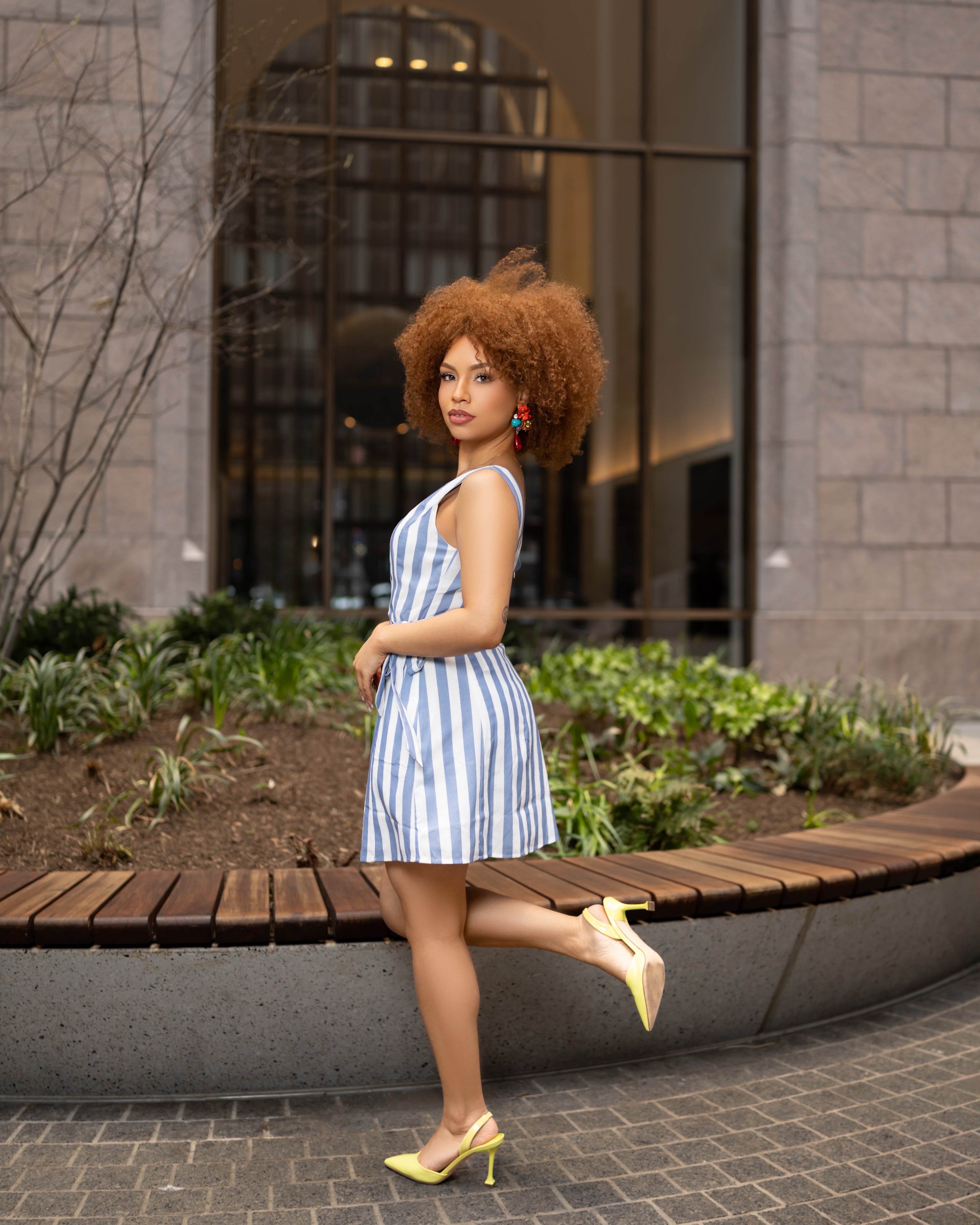 Sky Boat Striped Mini Dress