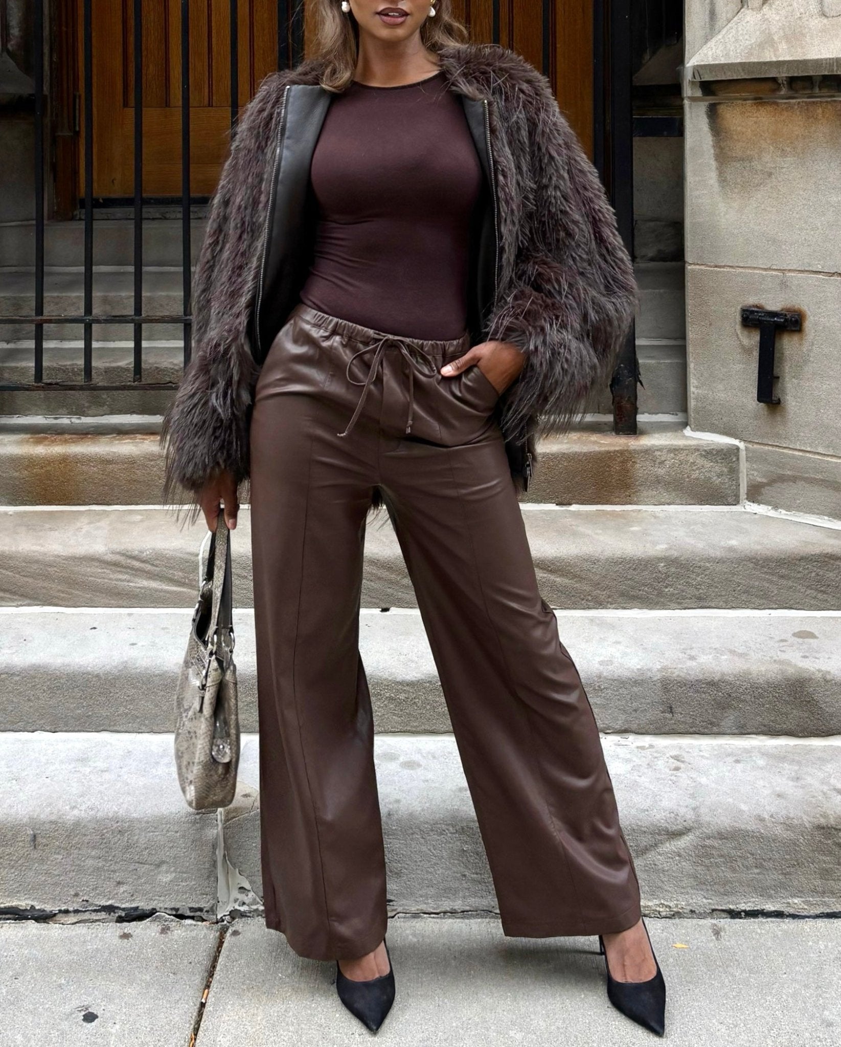 Leather Cargo Pants - Mintii