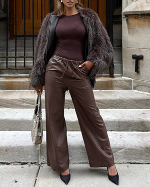 Leather Cargo Pants - Mintii