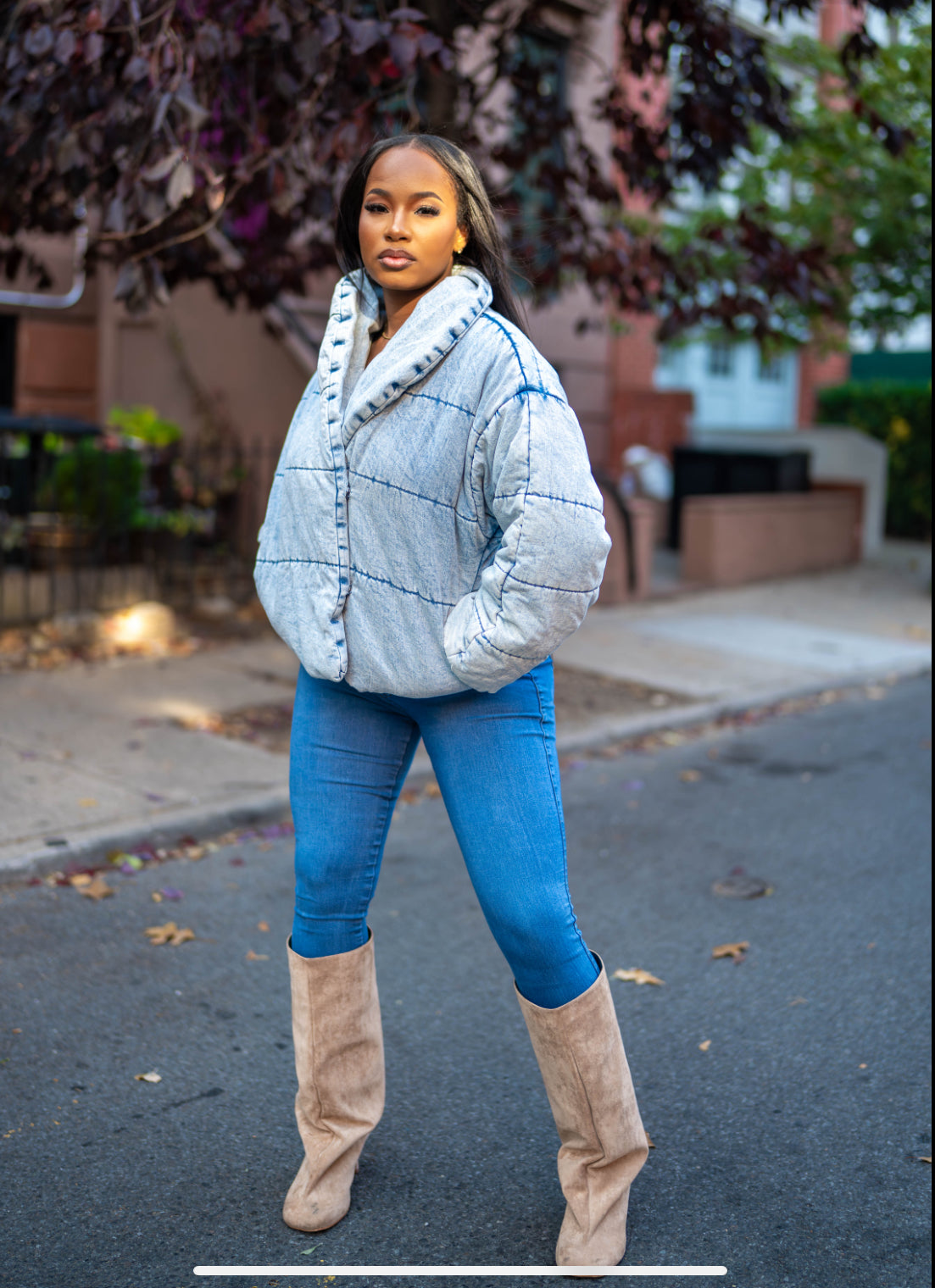 Chloe Denim Puff Jacket