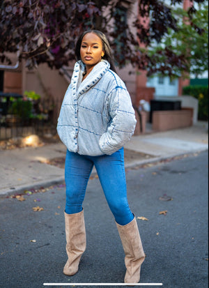 Chloe Denim Puff Jacket - Mintii