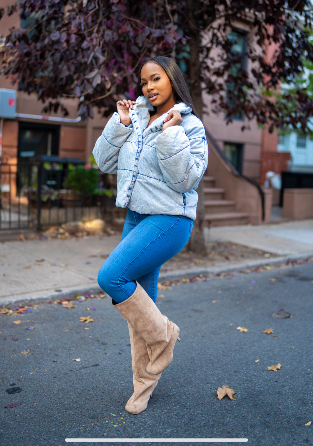 Chloe Denim Puff Jacket