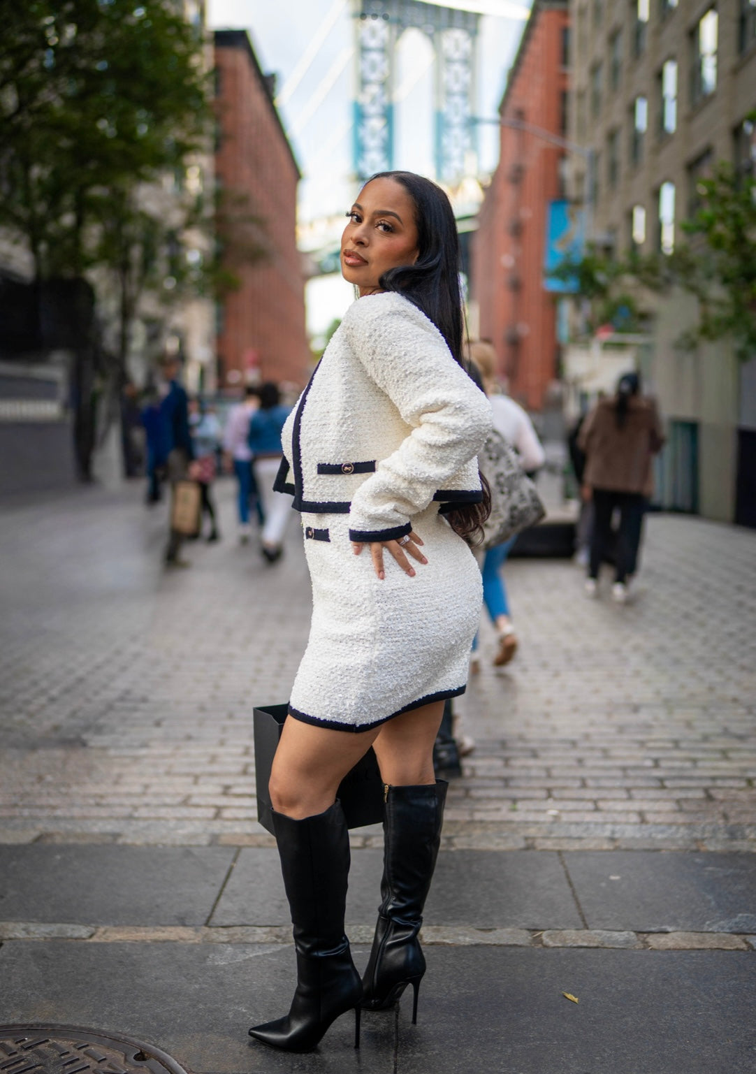 Bella White and Black Dress Set