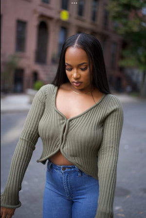 Forest Green Crop Top - Mintii