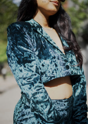 Velvet Green Two Piece Set - Mintii