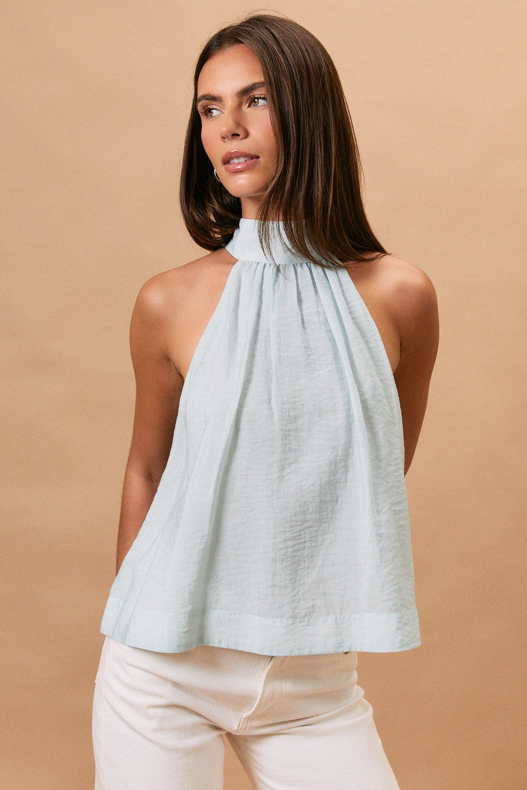 Mint blue halter top