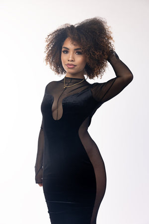 Lilly Velvet Sexy Dress - Mintii