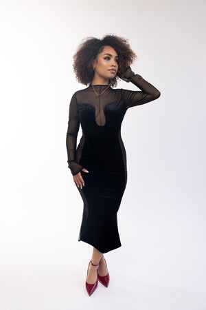 Lilly Velvet Sexy Dress - Mintii