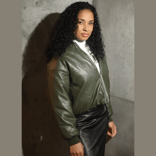 Amy bomber Green Jacket - Mintii