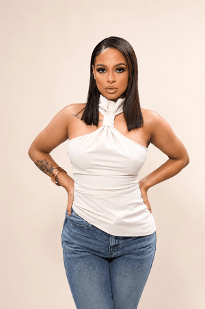 Kelly Beige Halter Top - Mintii