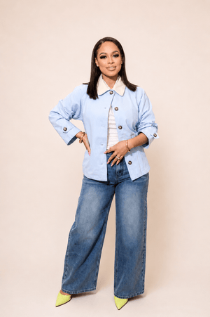 Sky Blue Spring Jacket - Mintii