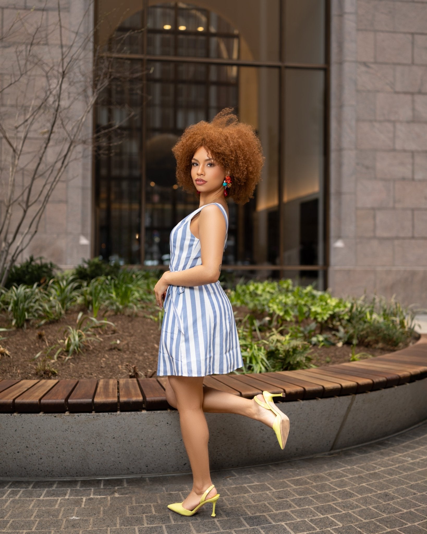 Sky Boat Striped Mini Dress - Mintii