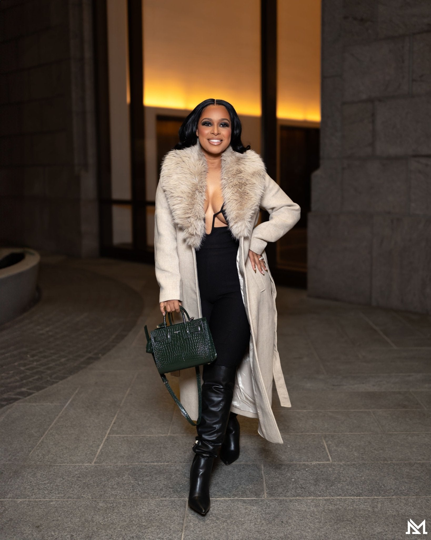 Long Classic Trench Coat With Fur - Mintii