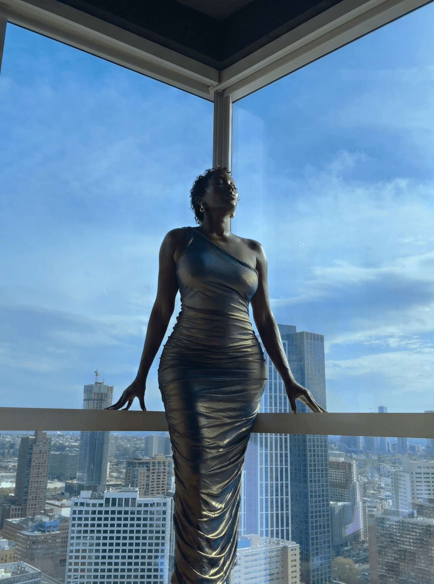 Ombre & Gold Mesh layered Maxi dress - Mintii
