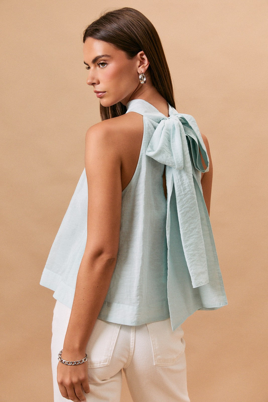 Mint blue halter top